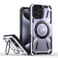 thumbnail image 1 of ELEHOLD Case for iPhone 16 Pro Max, Military Grade Magnetic Case with Kickstand, Compatible with Wireless Charging,Purple, 1 of 5