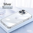 thumbnail image 1 of ELEHOLD Case for iPhone 16 Pro Max, Shockproof Full Camera Lens Protection Transparent Case Cover,Silver, 1 of 6