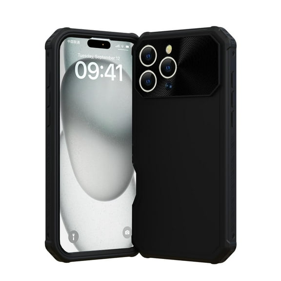 ELEHOLD Case for iPhone 16 Pro Max, Shockproof Heavy Duty Dropproof Magnetic Case + Camera Protectors,Black
