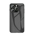 thumbnail image 1 of ELEHOLD Case for iPhone 16 Pro Max, Shockproof Luxury Carbon Fiber Textured Glass Case Cover,Black, 1 of 11