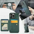 thumbnail image 1 of ELEHOLD Case for iPhone 16 Pro Max, Shockproof Magnetic Leather Wallet Case with Hand Grip & Kickstand & RFID Blocking,Green, 1 of 8