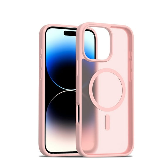 ELEHOLD Case for iPhone 16 Pro Max, Shockproof Magnetic Skin-Feel Case,Compatible with Wireless Charging,Pink