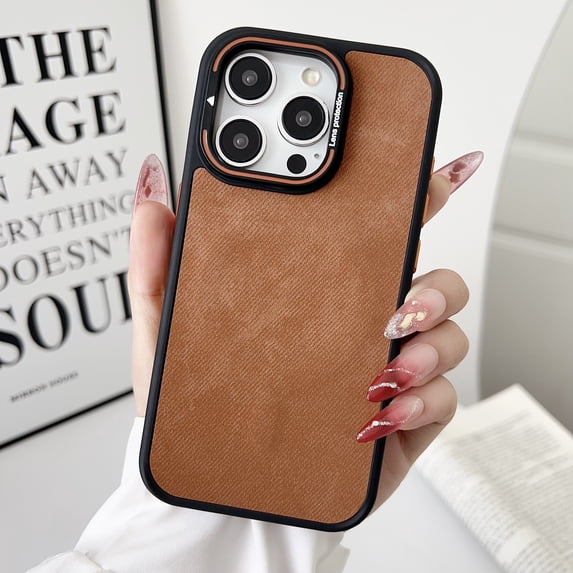 ELEHOLD Case for iPhone 16 Pro Max,Slim Fit Shockproof PU Leather Magnetic Case with Camera Kickstand,Brown