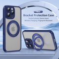 thumbnail image 1 of ELEHOLD Case for iPhone 16 Pro, Military Drop Protection Slim Case with 360° Rotatable Magnetic Ring Stand,Blue, 1 of 12
