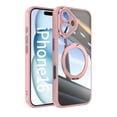 thumbnail image 1 of ELEHOLD Case for iPhone 16, Shockproof Anti-Scratch Full Camera Protector Case with 360° Ring Holder Stand,Pink, 1 of 11