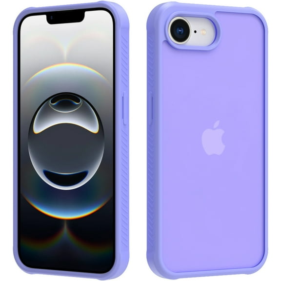 ELEHOLD Case for iPhone 16e, Glitter Shockproof Case Slim Transparent TPU Bumper Cover,Purple