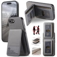 thumbnail image 1 of ELEHOLD Case for iPhone 16e, RFID Blocking Slim PU Leather Wallet Case with Card Holder & Kickstand,Gray, 1 of 8