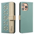 thumbnail image 1 of ELEHOLD Case for iPhone 16e, RFID Blocking Wallet Phone Case with Kickstand, Flip Leather Cover with Card Slots,Green, 1 of 7
