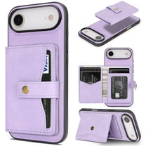 ELEHOLD Case for iPhone 17 Air, Magnetic Wallet Phone Case with Card Slots, Wireless Charging Compatible,Purple