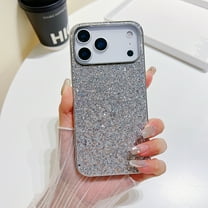 ELEHOLD Case for iPhone 17 Pro, Glitter Sparkle Shockproof Phone Case, Bling Slim Protective Cover,Silver