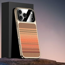 ELEHOLD Case for iPhone 17 Pro Max, Carbon Fiber Pattern Shockproof Phone Case, Rugged Rigid Plastic Cover,Orange