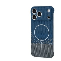 ELEHOLD Case for iPhone 17 Pro, Slim Magnetic Leather Phone Case,Shockproof PC Frameless Ultra-Thin Cover,Blue