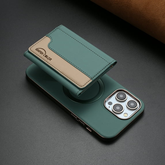 ELEHOLD Case for iPhone 8 Plus/7 Plus, 2-in-1 Magnetic Detachable Wallet Case, RFID Blocking PU Leather Flip Cover with Kickstand & Card Holder,Green