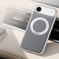 thumbnail image 1 of ELEHOLD Case for iPhone Air, Luxury Shockproof Leather Case with 360° Ring Stand,Gray, 1 of 11