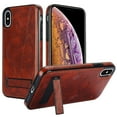 thumbnail image 1 of ELEHOLD Case for iPhone X/XS, Luxury PU Leather Anti-Scratch Magnetic Case with Invisible Kickstand for MagSafe Accessory,Brown, 1 of 8