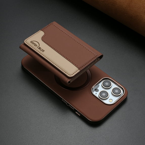 ELEHOLD Case for iPhone XR, 2-in-1 Magnetic Detachable Wallet Case, RFID Blocking PU Leather Flip Cover with Kickstand & Card Holder,Brown