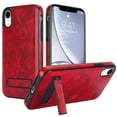 thumbnail image 1 of ELEHOLD Case for iPhone XR, Luxury PU Leather Anti-Scratch Magnetic Case with Invisible Kickstand for MagSafe Accessory,Winered, 1 of 8