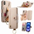 thumbnail image 1 of ELEHOLD Case for iPhone XS Max, RFID Blocking Zipper Leather Wallet Stand Case with Card Slot & Wrist Strap & Ring Holder,Khaki, 1 of 10