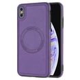 thumbnail image 1 of ELEHOLD Case for iPhone XS Max, Shockproof Slim Magnetic Leather Case, Compatible with MagSafe Accessories,Purple, 1 of 4