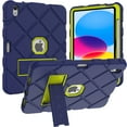 thumbnail image 1 of ELEHOLD Case for iPad 10th Generation 10.9 inch 2022, Slim Heavy Duty Shockproof Rugged Protective Cover with Built-in Stand for 10.9" iPad 10th Gen,Navy + Greeb, 1 of 5