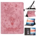 thumbnail image 1 of ELEHOLD Case for iPad 6th Generation/ iPad 5th Generation;/iPad Air 2 9.7", Embossed Butterfly PU Leather Card Holder Folio Cover with Stylus Loop, Multiple Viewing Angles Stand Protective Shell,Pink, 1 of 7