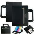 thumbnail image 1 of ELEHOLD Case For iPad Air 13 inch M3 2025/M2 2024 iPad Pro 12.9 inch  2021/2022/2020/2018, Stylish Durable Leather Stand Zipper Pocket Full Protection Hand Strap Auto Sleep/Wake Tablet Case, Black, 1 of 6