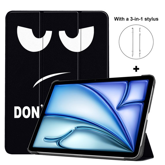ELEHOLD Case for iPad Air13 2024/iPad 12.9 2018, Colorful Pattern Shockproof Leather Case with Stand, Auto Wake/Sleep Function, Includes 3-in-1 Stylus Pen,F