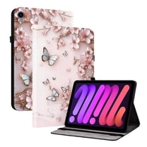 ELEHOLD Case For iPad Mini 7th (A17 Pro) 2024/ Mini 6th Gen 2023 8.3-inch, Stylish Pattern Shockproof PU Leather Kickstand Magnetic Slim Shockproof Case With Card Slots,Pink