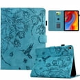 thumbnail image 1 of ELEHOLD Case For iPad Pro 10.5 Embossed Flowers and Birds Leather Tablet Case, Slim Back Smart Cover, Full Body Protection, Kickstand,with Card Pocket, Blue, 1 of 10