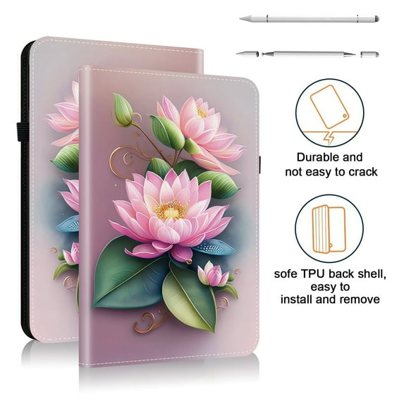 ELEHOLD Case for iPad Pro 11 2022/2021/2020/2018 Air 11 2024/2025, Shockproof PU Leather Flip Case with Card Slots and Stand, 3-in-1 Stylus Included,D