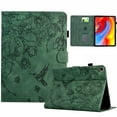 thumbnail image 1 of ELEHOLD Case For iPad Pro 11 2022/2021/2020/2018 Embossed Flowers and Birds Leather Tablet Case, Slim Back Smart Cover, Full Body Protection, Kickstand,with Card Pocket, Green, 1 of 10