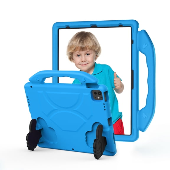 ELEHOLD Case For iPad Pro 13-inch (M5) 2025/(M4) 2024,iPad Air 13-inch M3 (2025) / M2 (2024), Shockproof Kids EVA Material Light Weight Kickstand Shockproof Rugged Cover,Blue