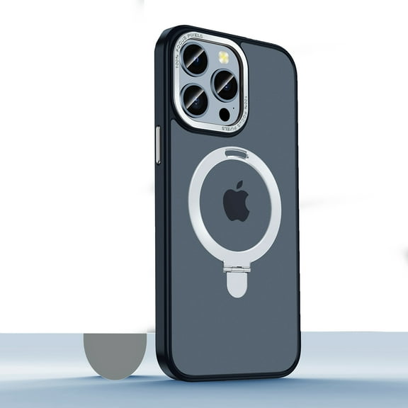 ELEHOLD Case for iPhone 14 Pro Max Case with Magnetic Stand, Compatible with MagSafe, Slim Shockproof Frosted Matte Case for iPhone 14 Pro Max,Silver + Black