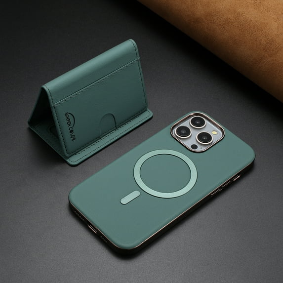 ELEHOLD Case for iPhone 15 Pro, 2-in-1 Detachable Magnetic Wallet Case with Card Holder, RFID Blocking Shockproof PU Leather Cover with Kickstand,Green