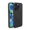 thumbnail image 1 of ELEHOLD Case for iPhone 15 Pro,Woven Texture Grid Slim Magnetic Shockproof Silicone Cover Compatible with MagSafe Wireless Charging Case for iPhone 15 Pro ,Black, 1 of 6