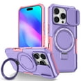 thumbnail image 1 of ELEHOLD Case for iPhone 16 Pro, Graded Drop Protection Magnetic Case with Hidden Kickstand ＆ Camera Cover, Compatible with MagSafe Accessory＆ Wireless Charging,Purple, 1 of 10