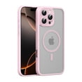 thumbnail image 1 of ELEHOLD Case For iPhone 16 Pro Max Frosted Semi-Transparent Shockproof Case Magnetic Rugged Cover, MagSafe Compatible, Support magnetic car mount, Lens Protection, Pink, 1 of 9