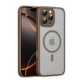 thumbnail image 1 of ELEHOLD Case For iPhone 16 Pro Max Frosted Semi-Transparent Shockproof Case Magnetic Rugged Cover, MagSafe Compatible, Support magnetic car mount, Lens Protection, Desertgold, 1 of 9
