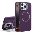 thumbnail image 1 of ELEHOLD Case For iPhone 16 Pro Slim Shockproof Mangetic Stand Cover, [Mag Safe Compatible], [with Metal Lens Bracket], [Efficient Cooling Design], Darkpurple, 1 of 11