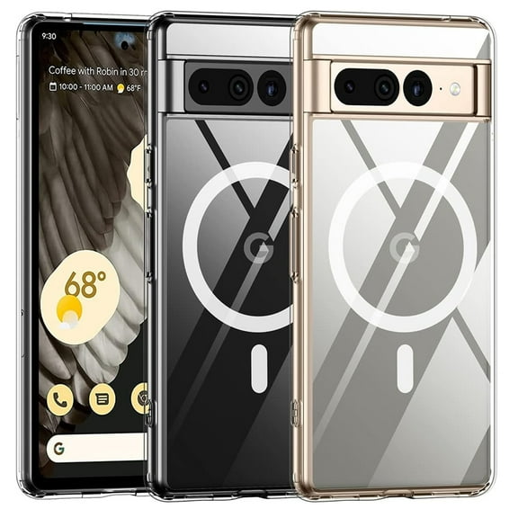 ELEHOLD Clear Case for Google Pixel 7 Transparent Clear Anti-Yellowing Anti-Scratch Cover Strong Magnetic MagSafe Compatible Slim Shockproof Protecitve Case for Google Pixel 7 - Clear