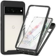 ELEHOLD Clear Case for Google Pixel 8 Pro, Built-in Screen Protector Protective Front Case Rugged Clear Back Shell Shockproof Bumper Scratch-Resistant Non-Yellowing Case for Google Pixel 8 Pro,Black