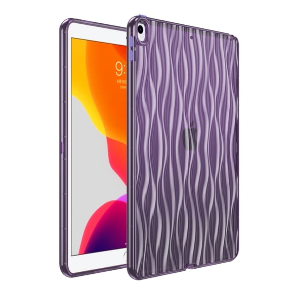 ELEHOLD Clear Case for New Samsung Galaxy Tab A9 8.7 inch, Water Ripples Pattern Soft TPU Cover with Shockproof Corner ,Slim&Lightweight, Darkpurple