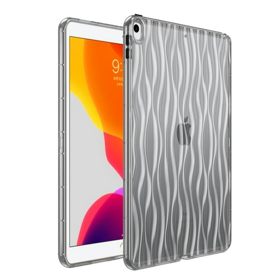 ELEHOLD Clear Case for New iPad 5th/6th Generation 11 inch, Water Ripples Pattern Soft TPU Cover with Shockproof Corner ,Slim&Lightweight for iPad Pro 11 (2024), Black