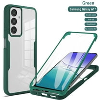 ELEHOLD Clear Case for Samsung Galaxy A17 5G Full Body Protection Case with Built-in Screen Protector,Slim Thin Shockproof Anti-Scratch Case for Samsung A17 5G,Darkgreen