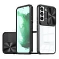 thumbnail image 1 of ELEHOLD Clear Case for Samsung Galaxy S23 Crystal Transparent Acrylic Sliding Camera Lens Protection Non-Yellowing Anti-Fingerprint Shockproof Slim Thin Case 6.1 inch,Black, 1 of 6