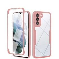 ELEHOLD Clear Case for Samsung Galaxy S24 Plus Full Body Protection Case with Built-in Screen Protector,Slim Thin Shockproof Anti-Scratch Case for Samsung S24 Plus,Pink
