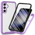 thumbnail image 1 of ELEHOLD Clear Case for Samsung Galaxy S25 FE, with Built in Screen Protector Protective Front Case Rugged Clear Back Shell Shockproof Flexible Bumper Scratch-Resistant Non-Yellowing Case,Purple, 1 of 5