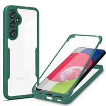 ELEHOLD Clear Case for Samsung Galaxy S25 FE Full Body Protection Case with Built-in Screen Protector,Slim Thin Shockproof Anti-Scratch Case for Samsung Galaxy S25 FE,Darkgreen