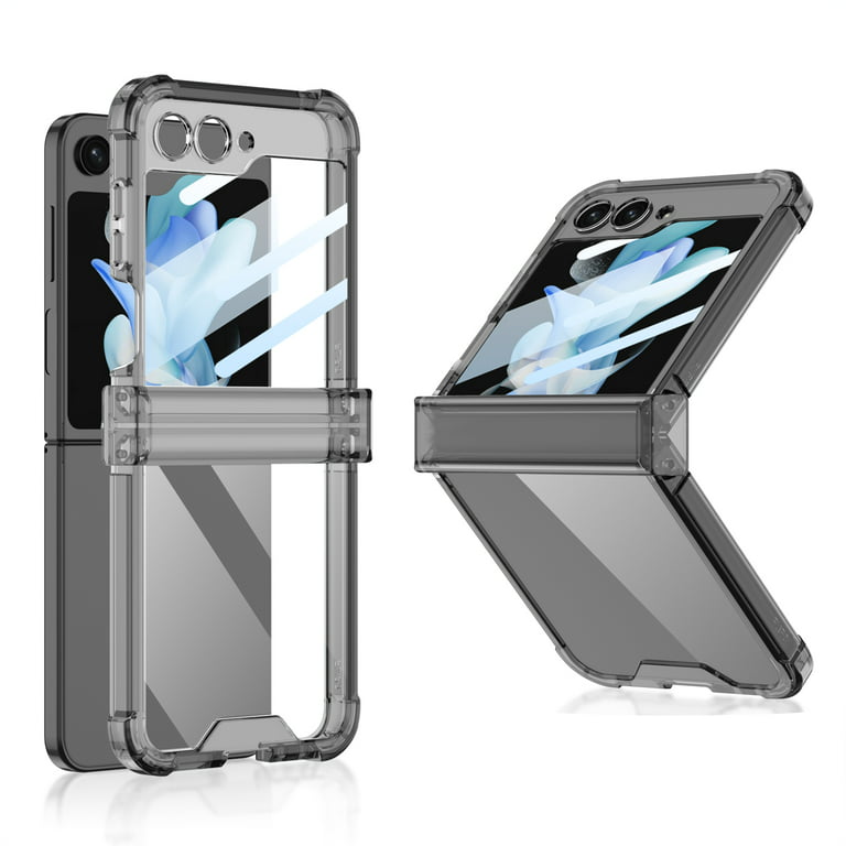 ELEHOLD Clear Case for Samsung Galaxy Z Flip 5 Case with Built-in