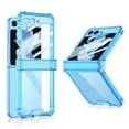 thumbnail image 1 of ELEHOLD Clear Case for Samsung Galaxy Z Flip 5 Case with Built-in Small Screen Protector Hinge Protection Ultra Slim Fit Shockproof Clear Case for Samsung Galaxy Z Flip5 2023,Blue, 1 of 5